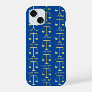 Libra Goldene Waage Sternzeichen Muster iPhone 15 Hülle