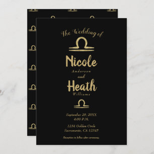 LIBRA Goldene Zodiac Astrologie Sommer-Hochzeit im Einladung