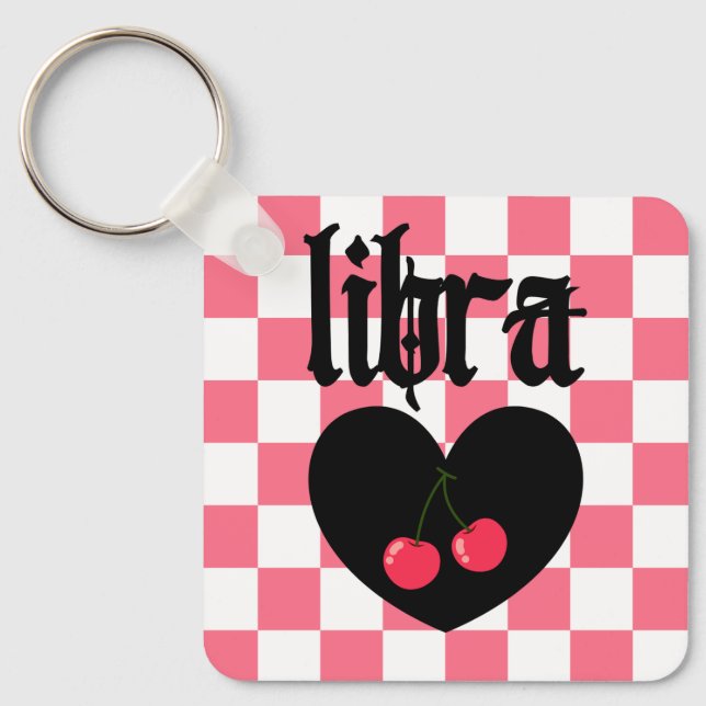 Libra Gothic Ästhetik Chirry Design Schlüsselanhänger (Vorderseite)