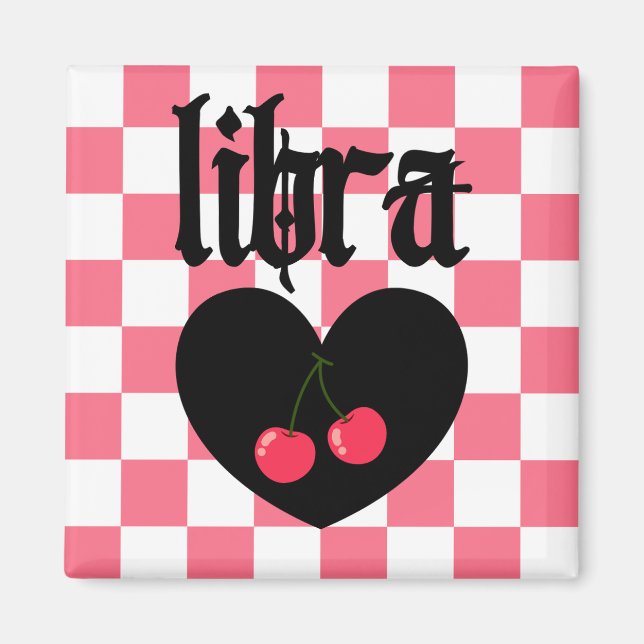 Libra Gothic Ästhetik Scheckkrebsmuster Magnet (Vorne)