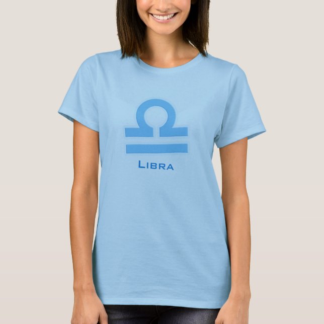 "Libra" Grafik-Luftzeichen zodiac Baby Blue T - Sh T-Shirt (Vorderseite)
