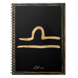 Libra Hammergoldstylisierte Astrologie-Symbol Notizblock