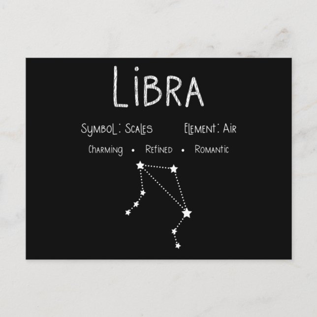 Libra Horoscope Astrologie Star Sign Geburtstagsge Postkarte (Vorderseite)