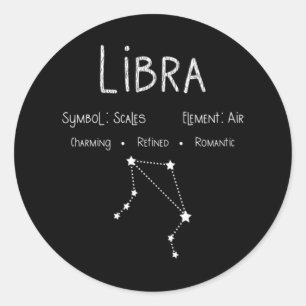 Libra Horoscope Astrologie Star Sign Geburtstagsge Runder Aufkleber