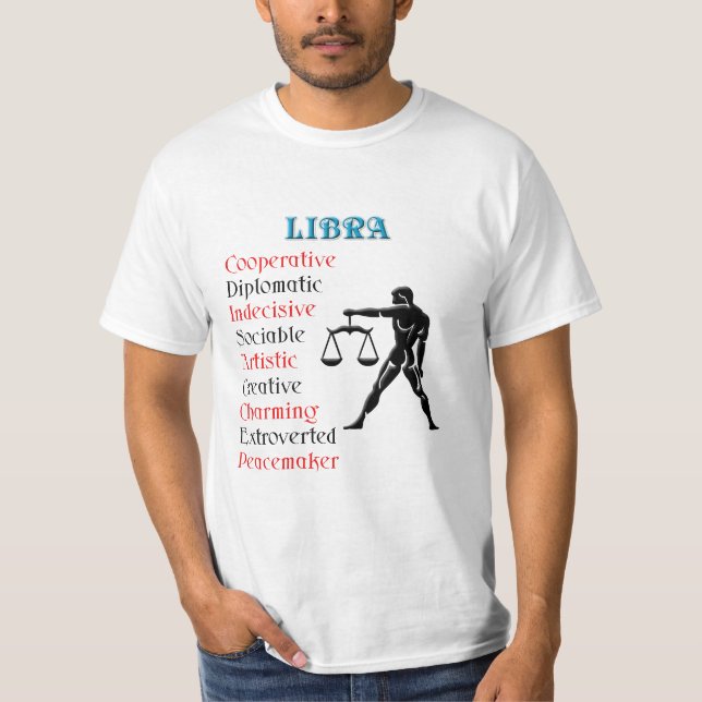 Libra Horoscope Zodiac Sign T-Shirt (Vorderseite)