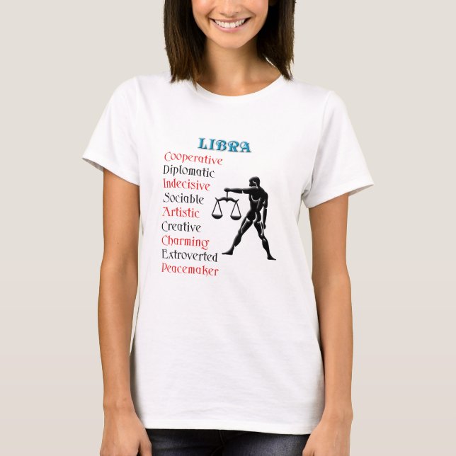 Libra Horoscope Zodiac Sign T-Shirt (Vorderseite)
