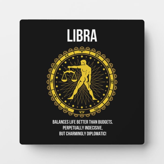 Libra - Horoskop, Funny Zodiac Sign Spaß Fotoplatte (Vorderseite)