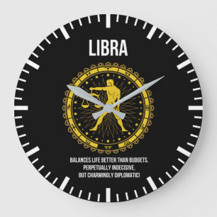 Libra - Horoskop, Funny Zodiac Sign Spaß Große Wanduhr