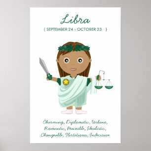 Libra - Horoskop für Mädchen Poster