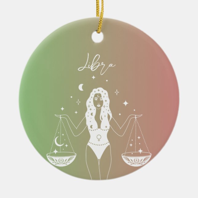 Libra-Horoskop-Sternzeichen Keramik Ornament (Vorne)