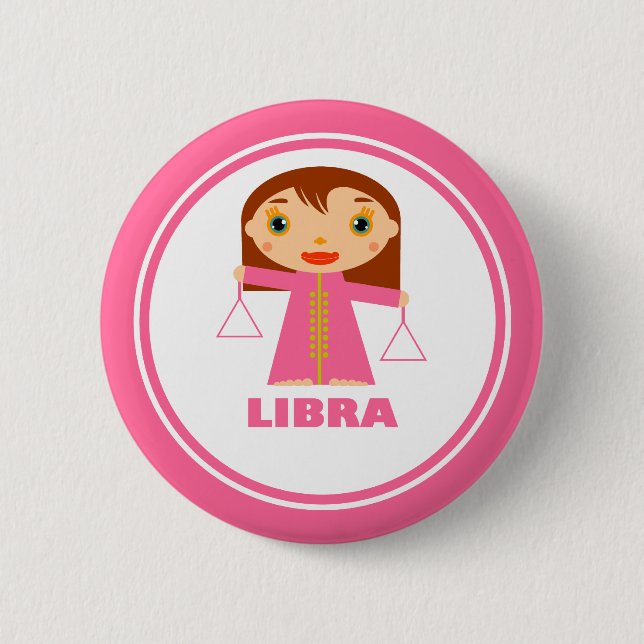 Libra ist mein Zodiac-Zeichen Button (Vorderseite)