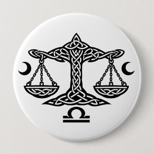 Libra keltisches Mondwaagen-Siegel BurnsInHell T Button
