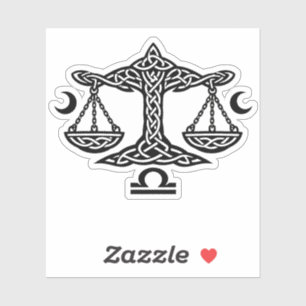 Libra keltisches Mondwaagen-Sigil   BurnsInHell Ti Aufkleber