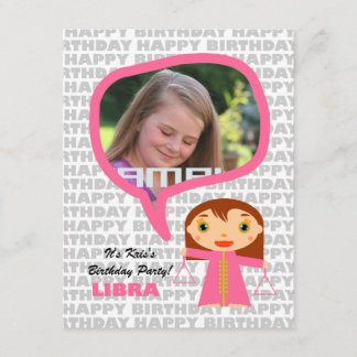 Libra Kinder Party Einladung mit Foto