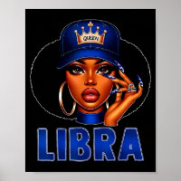 Libra Königin Schwarze Frau Mit Kappe Krone Afro M