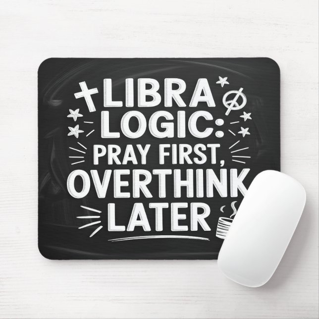 Libra Logic: Zuerst beten, Nachdenken von Maus-Pad Mousepad (Mit Mouse)