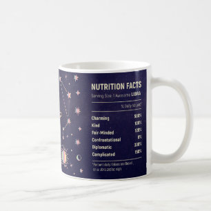 Libra lustige Ernährungsfakte Zodiakoroskop-Sterne Kaffeetasse