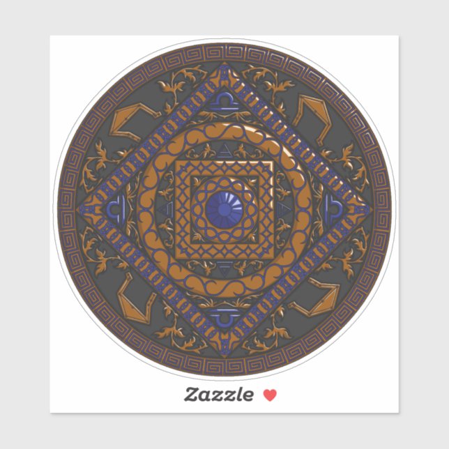 Libra Mandala Contour Sticker (Blatt)