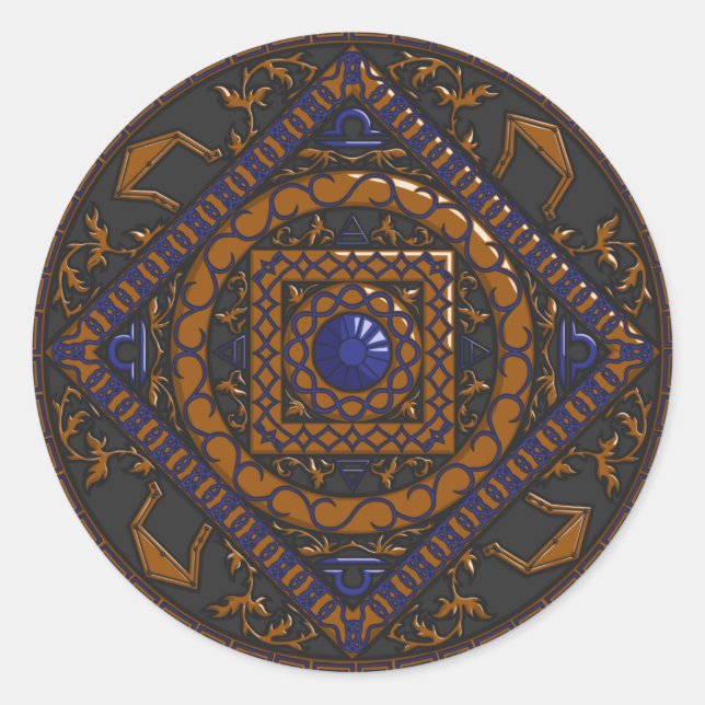 Libra Mandala Sticker (Vorderseite)