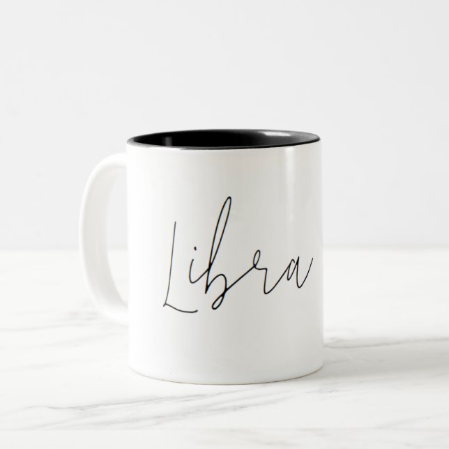 Libra Minimalistische Tasse (Vorderseite Links)