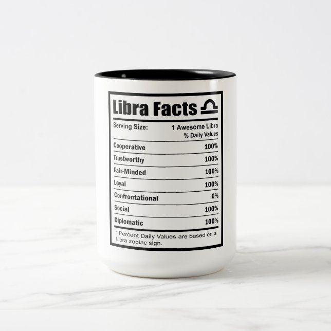 Libra Nutrition Fakten Zweifarbige Tasse (Mittel)