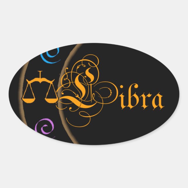 Libra Ovaler Aufkleber (Vorderseite)