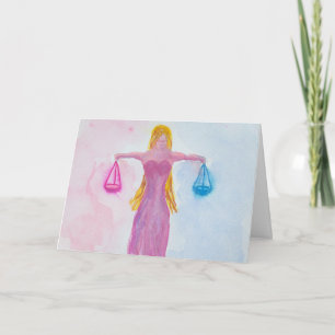Libra Pastel Zodiac Symbol Geburtstag Karte