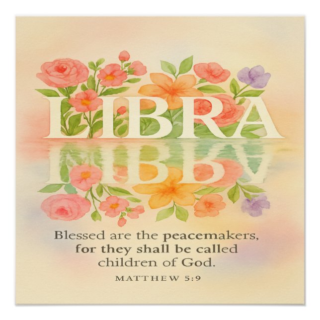 Libra Peacemaker Watercolor-Poster Poster (Vorderseite)