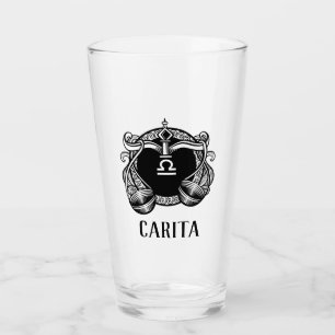 Libra Personalisiert Glass Cup Glas