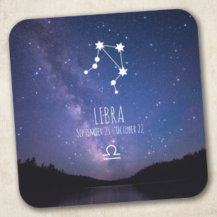Libra   Personalisierte Sternbilder Quadratischer Aufkleber
