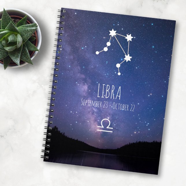 Libra | Personalisiertes Zodiac Constellation Note Notizblock (Von Creator hochgeladen)