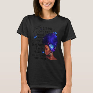 Libra Queen Afro Melanin Girl Geburtstagsgeschenk T-Shirt