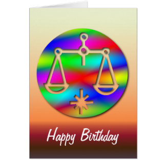 Libra Rainbow Scales Zodiac Star Sign Birthday