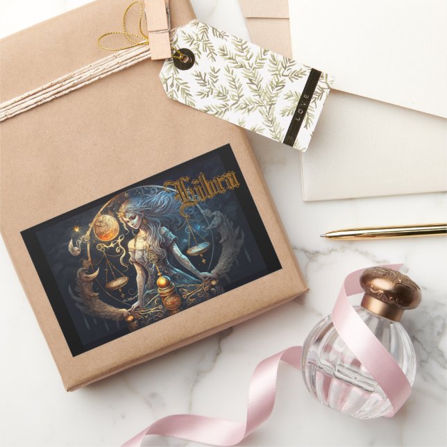 Libra Rechteckiger Aufkleber (Schenken)