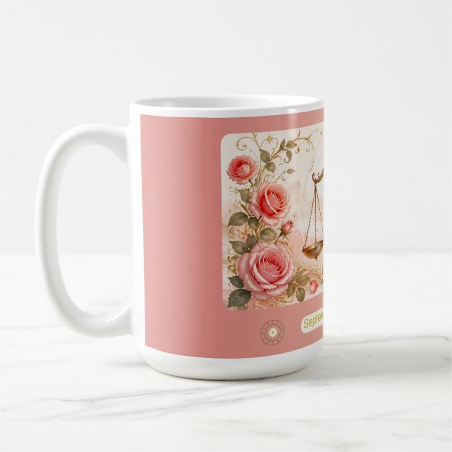 Libra Rose Art Nouveau Tasse (Links)