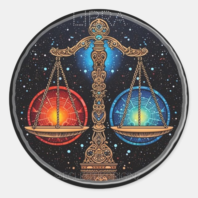 Libra Runder Aufkleber (Vorderseite)