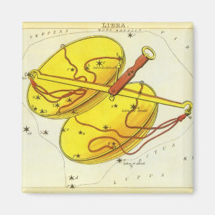Libra Scales Vintag Constellation Urania Mirror Magnet