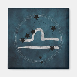 Libra schwarz & Silver zodiac Teal Magnet