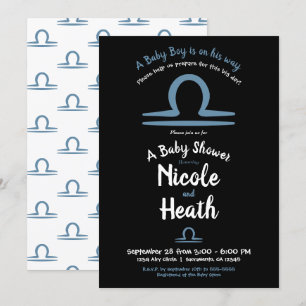 LIBRA September Oktober Astrologie Baby Shower   Einladung