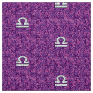 Libra Sign auf der digitalen Fuchsia-Camouflage Stoff