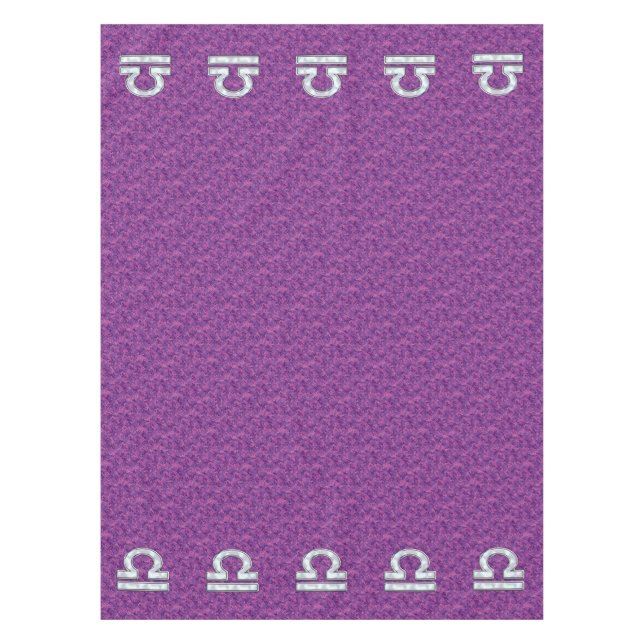 Libra Sign auf der digitalen Fuchsia-Camouflage Tischdecke (Vorderseite)
