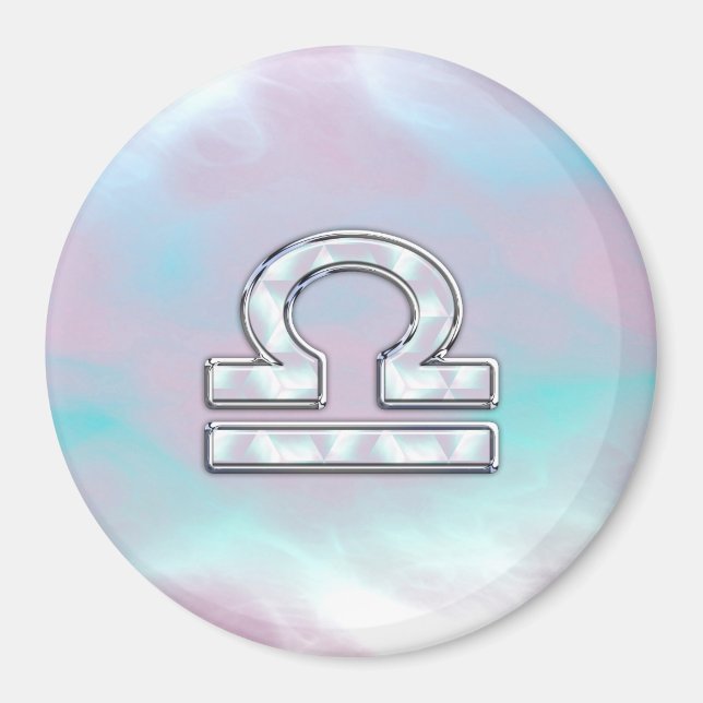 Libra Sign Mother of Pearl Style Magnet (Vorne)