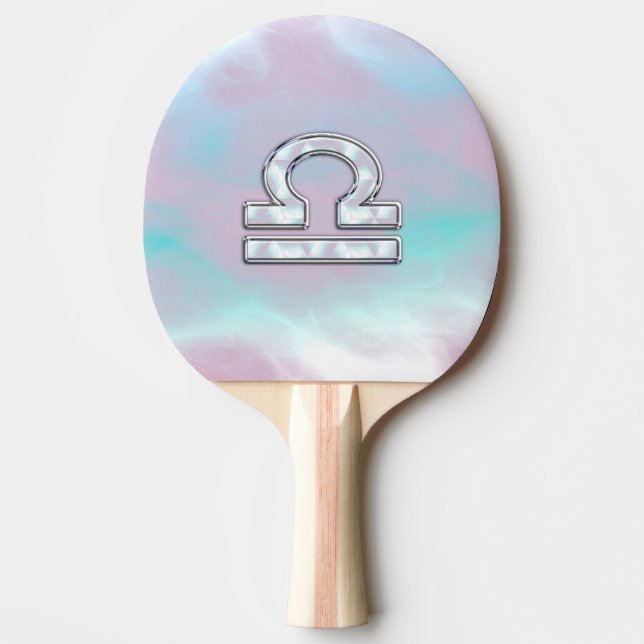 Libra Sign Mother of Pearl Style Tischtennis Schläger (Vorderseite)
