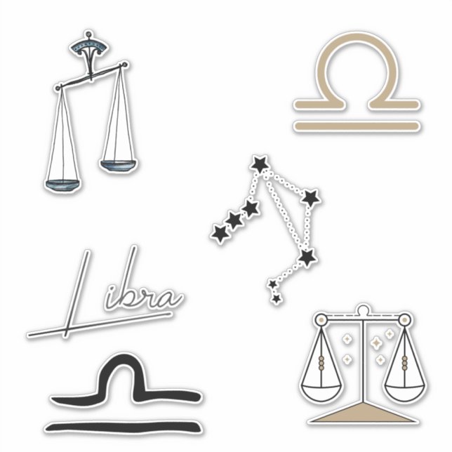 Libra Skala der Gerechtigkeit Astrologie zodiac sc Aufkleber (Vorderseite)