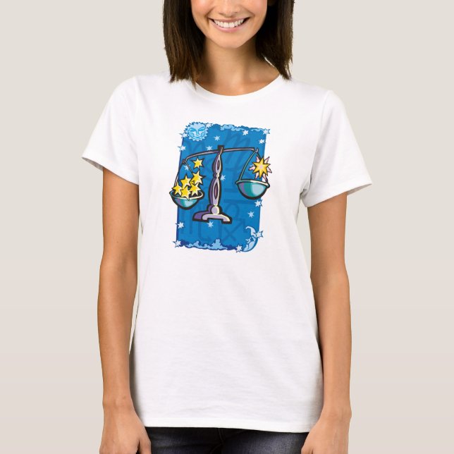 Libra-Skala mit Sternengewicht T-Shirt (Vorderseite)