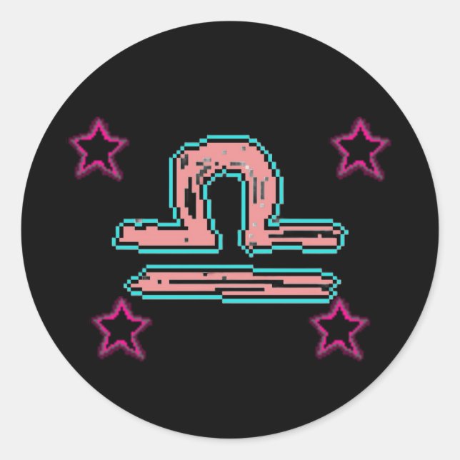 LIBRA Stars Runder Aufkleber (Vorderseite)