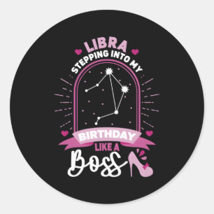 Libra Stepg Into Astrologie Geburtszeichen Runder Aufkleber