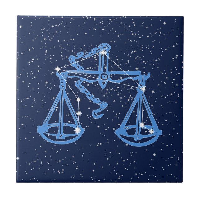 Libra Sternbild und Sternzeichen Keramik Ti Fliese (Vorderseite)