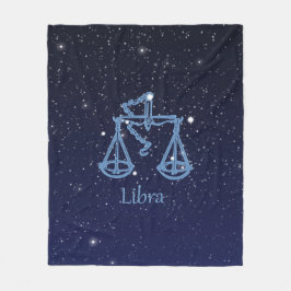 Libra-Sternbild und Zodiaka-Zeichen mit Sternen Fleecedecke