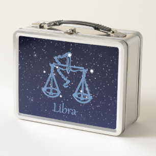 Libra-Sternbild und Zodiaka-Zeichen mit Sternen Metall Lunch Box